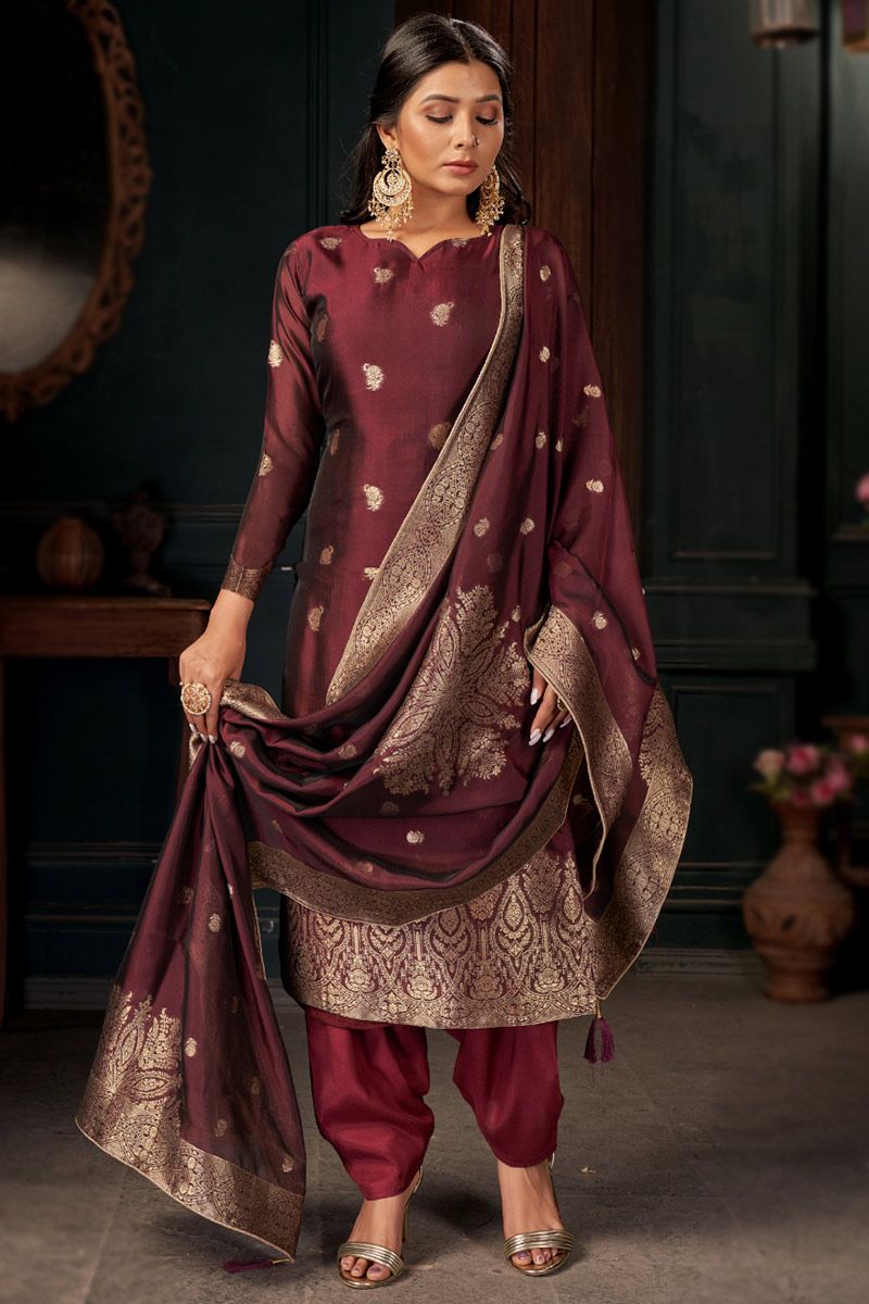 Maroon Royale Patiala Suit