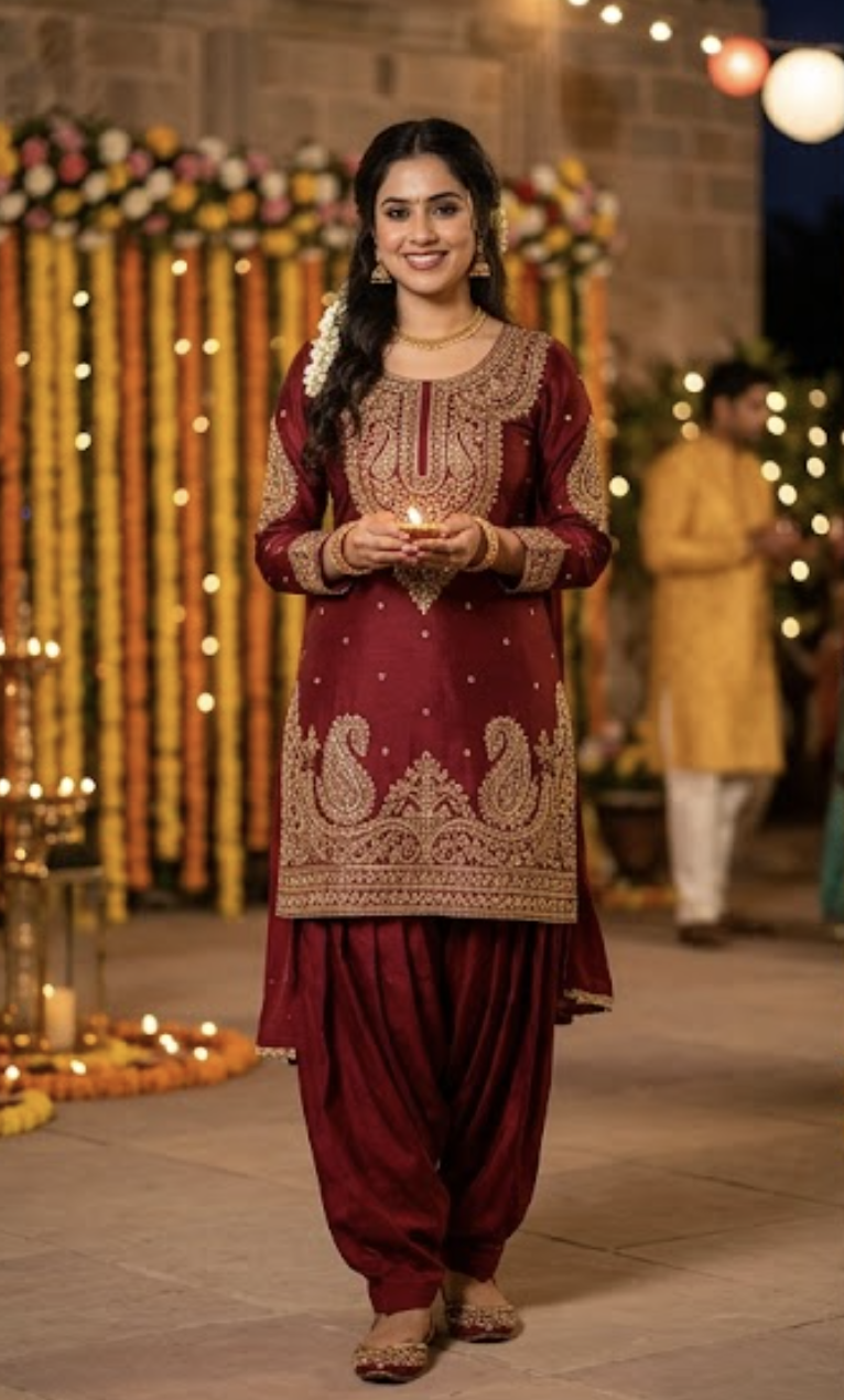 Maroon Royale Patiala Suit
